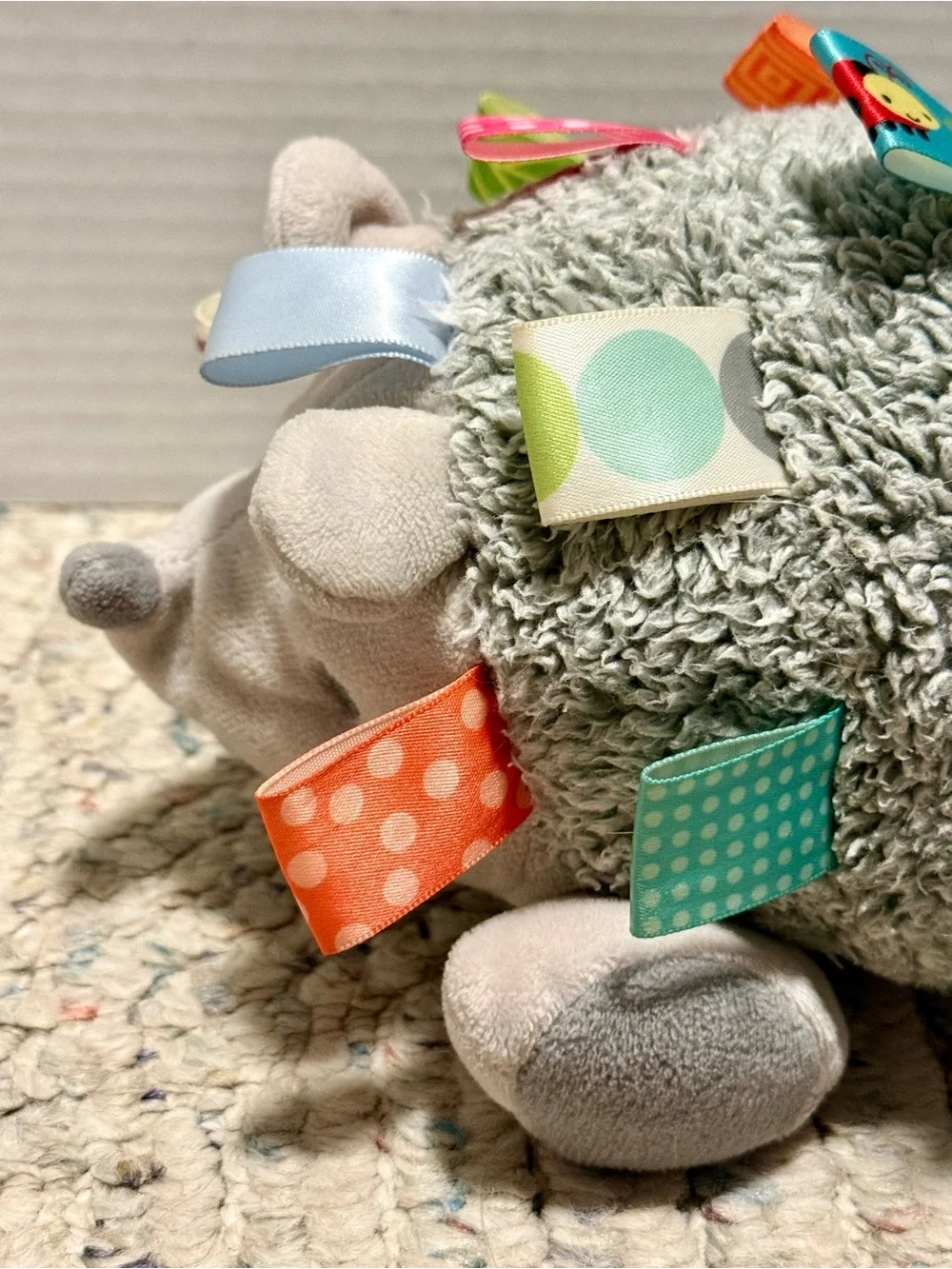 Mary Meyer Taggies Signature Collection Grey Hedgehog Sensory Plush